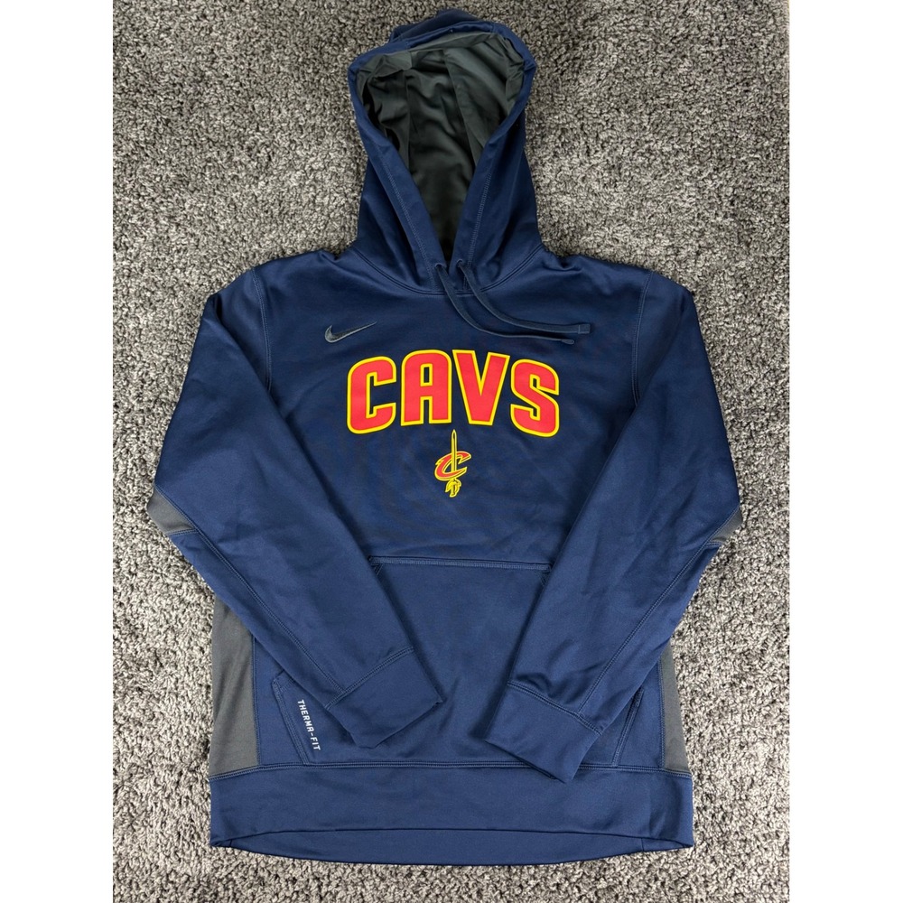 Nike Cleveland Cavaliers Therma-FIT Hoodie Mens Medium Navy Blue NBA CAVS Hoodie